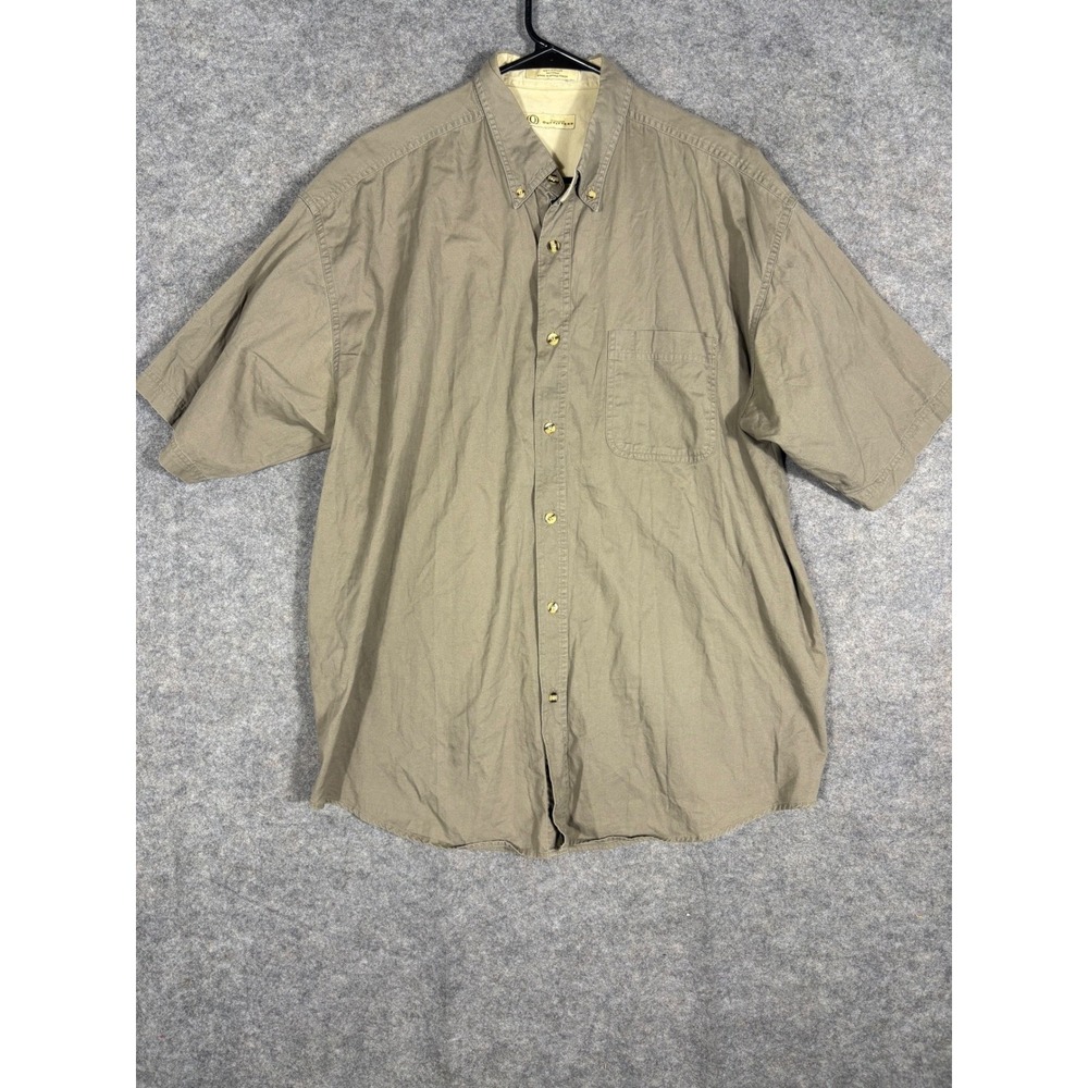 Outdoor Outfitters‎ Mens Tan Button Up Short Sleeve Casual Shirt Size XL